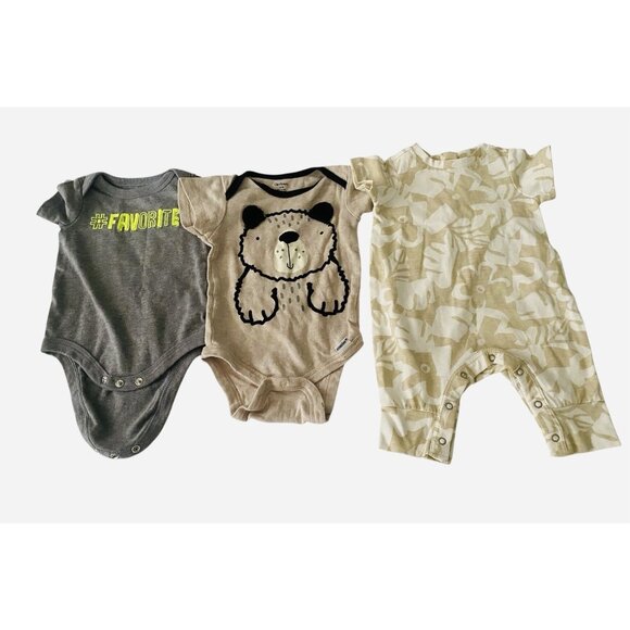 3/$15 SALE -Lot Of 3 Baby Boy Size Newborn Bodysuits Circo, Gerber, Grayson Mini - Picture 1 of 5